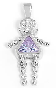 STERLING SILVER "GIRL JUNE" BIRTHSTONE CHARM