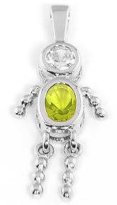 STERLING SILVER "BOY AUGUST" BIRTHSTONE CHARM