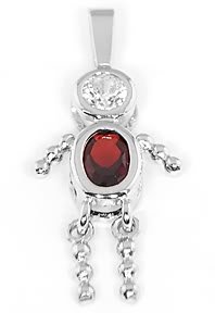 STERLING SILVER "BOY JANUARY" BIRTHSTONE CHARM