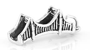 STERLING SILVER 3D GOLDEN GATE BRIDGE CHARM