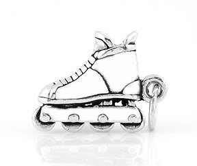 STERLING SILVER SMALL INLINE SKATE CHARM/PENDANT