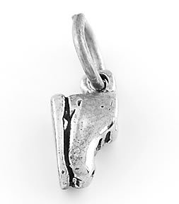 STERLING SILVER 3D SMALL ICE SKATE CHARM/PENDANT