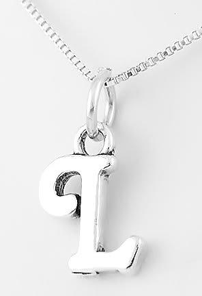 STERLING SILVER LETTER L CHARM WITH 16" NECKLACE