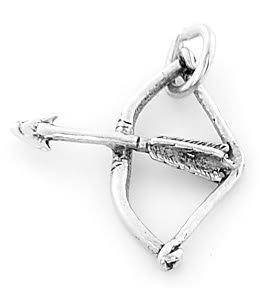 STERLING SILVER BOW and ARROW ARCHERY CHARM