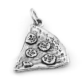 STERLING SILVER PIZZA SLICE CHARM/PENDANT