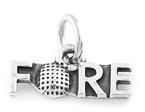STERLING SILVER FORE (GOLFER'S SAYING) CHARM/PENDANT