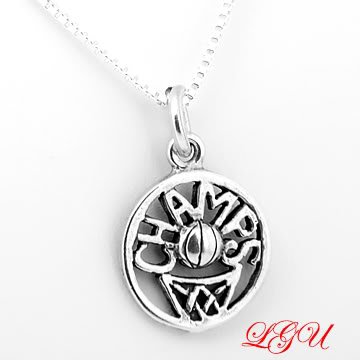 STERLING SILVER BASKETBALL CHAMPS CHARM & BOX CHAIN NECKLACE
