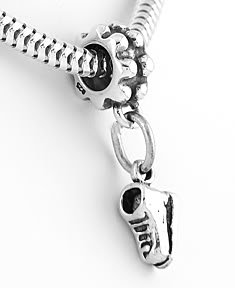 STERLING SILVER DANGLING BABY ICE SKATE EUROPEAN BEAD