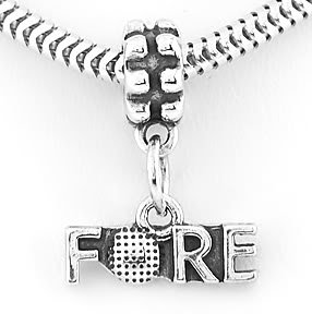 STERLING SILVER DANGLING FORE GOLF EUROPEAN BEAD