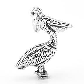 STERLING SILVER 3D PELICAN CHARM/PENDANT
