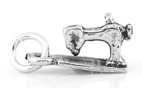 STERLING SILVER 3D SMALL SEWING MACHINE CHARM/PENDANT