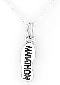 STERLING SILVER MARATHON SHOW PRINT CHARM with 16" NECKLACE