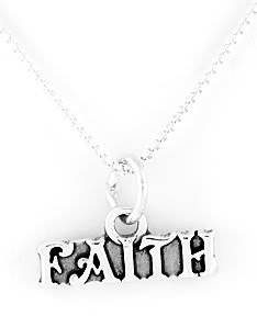 STERLING SILVER FAITH CHARM WITH 16" NECKLACE