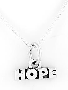 STERLING SILVER HOPE CHARM NECKLACE
