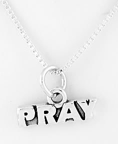 STERLING SILVER PRAY CHARM WITH NECKLACE
