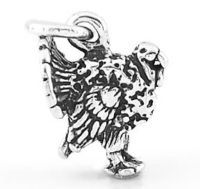 STERLING SILVER 3D WILD TURKEY CHARM/PENDANT