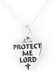 STERLING SILVER PROTECT ME LORD CHARM NECKLACE