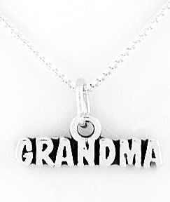 STERLING SILVER GRANDMA CHARM NECKLACE