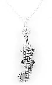 STERLING SILVER ALLIGATOR CHARM NECKLACE