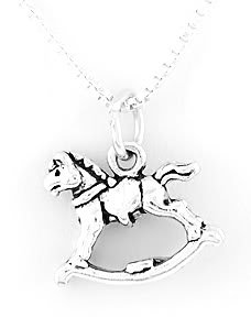 STERLING SILVER ROCKING HORSE CHARM WITH NECKLACE
