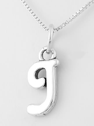 STERLING SILVER LETTER J CHARM WITH NECKLACE 16"