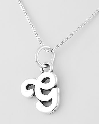 STERLING SILVER LETTER G CHARM WITH NECKLACE