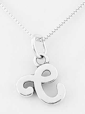 STERLING SILVER LETTER C CHARM WITH NECKLACE