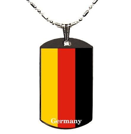 GERMANY GERMAN FLAG UV POLYMER GLAZED COLOR DOG TAG