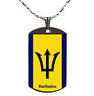 BARBADOS FLAG POLYMER UV GLAZED COATED DOG TAG