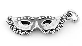 STERLING SILVER MARDIS GRAS/ MASQUERADE MASK CHARM