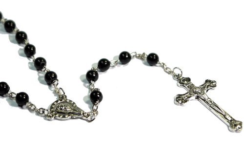 Ebony Pearl Fashion Rosary Necklace