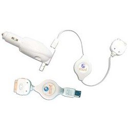 Retractable iPod Charger-White