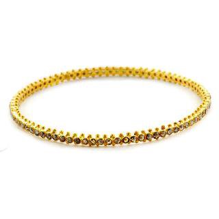 18K Yellow Gold Antique StyleDiamond Sleek Bracelet