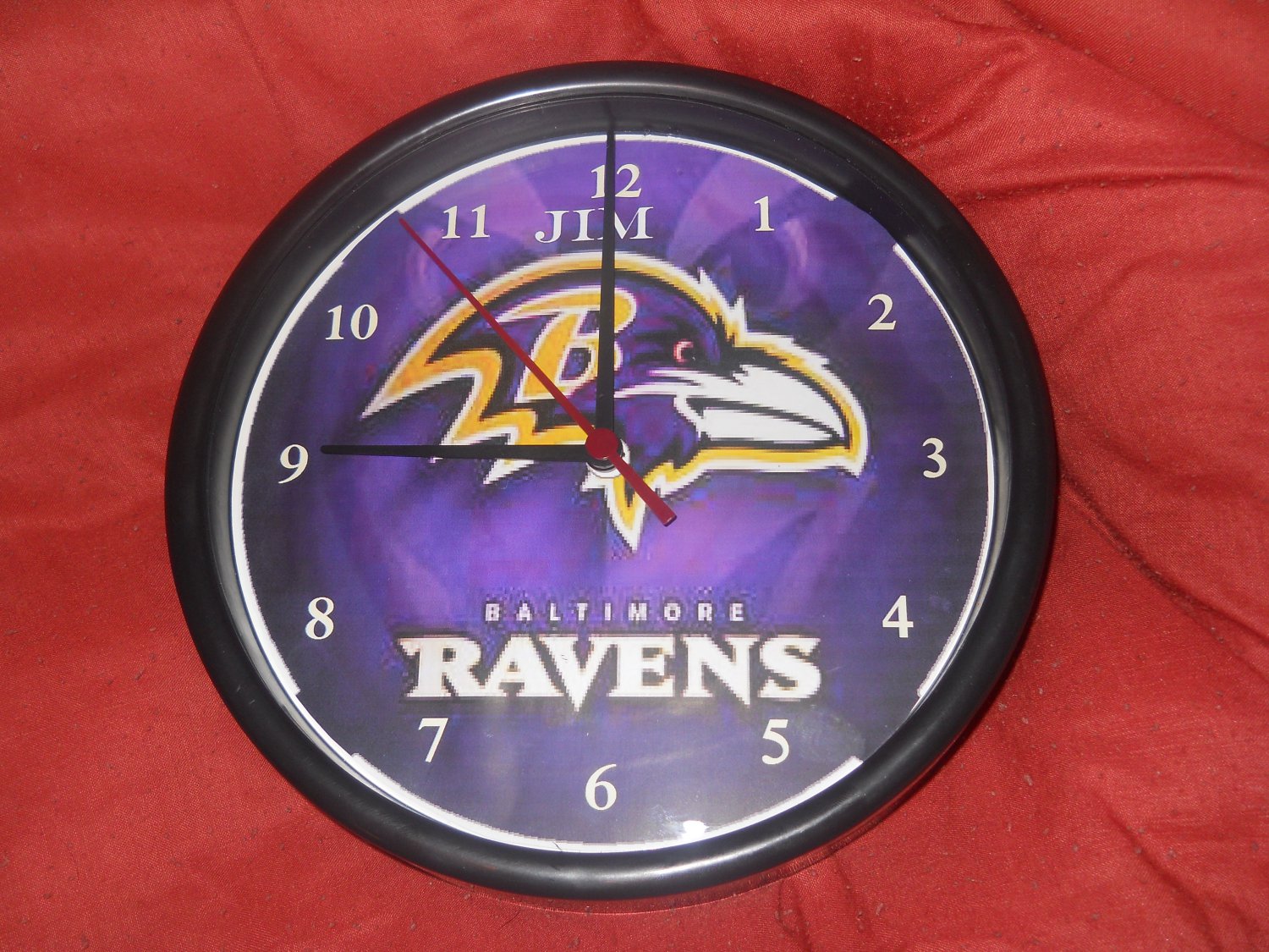 THe Ravens 3 personalized clock