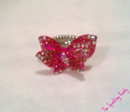 Mini Pink Butterfly Ring