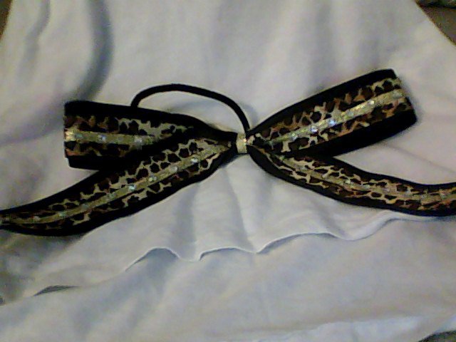 Cheetah Cheer Bow w/gold