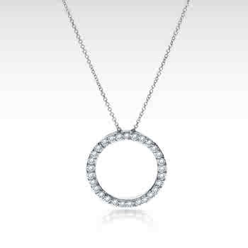 14k White Gold Diamond Circle of Life Pendant Necklace (1/2 ct. tw.)