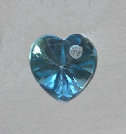 SWISS BLUE TOPAZ HEART with WHITE SAPPHIRE INSET - RARE COLLECTORS ITEM
