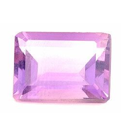 LAVENDER AMETHYST EMERALD CUT GEMSTONE 7x5mm - FREE SHIPPING