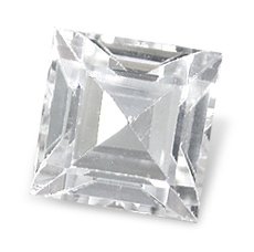 WHITE TOPAZ SQUARE CUT GEMSTONE 2mm - FREE SHIPPING