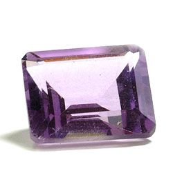 AMETHYST EMERALD CUT GEMSTONE 7x5mm - FREE SHIPPING