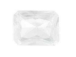 WHITE TOPAZ EMERALD CUT GEMSTONE 5x3mm - FREE SHIPPING
