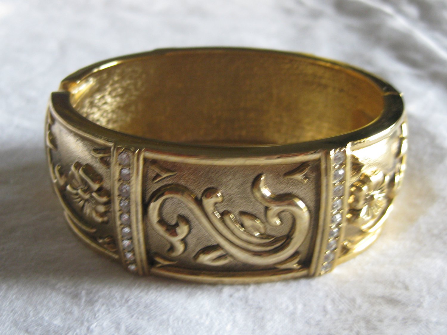 Gold with rhinestones