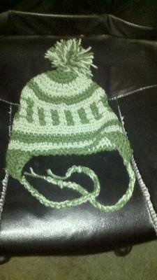 CROCHET EAR FLAP WINTER HAT FOR CHILD OR ADULT