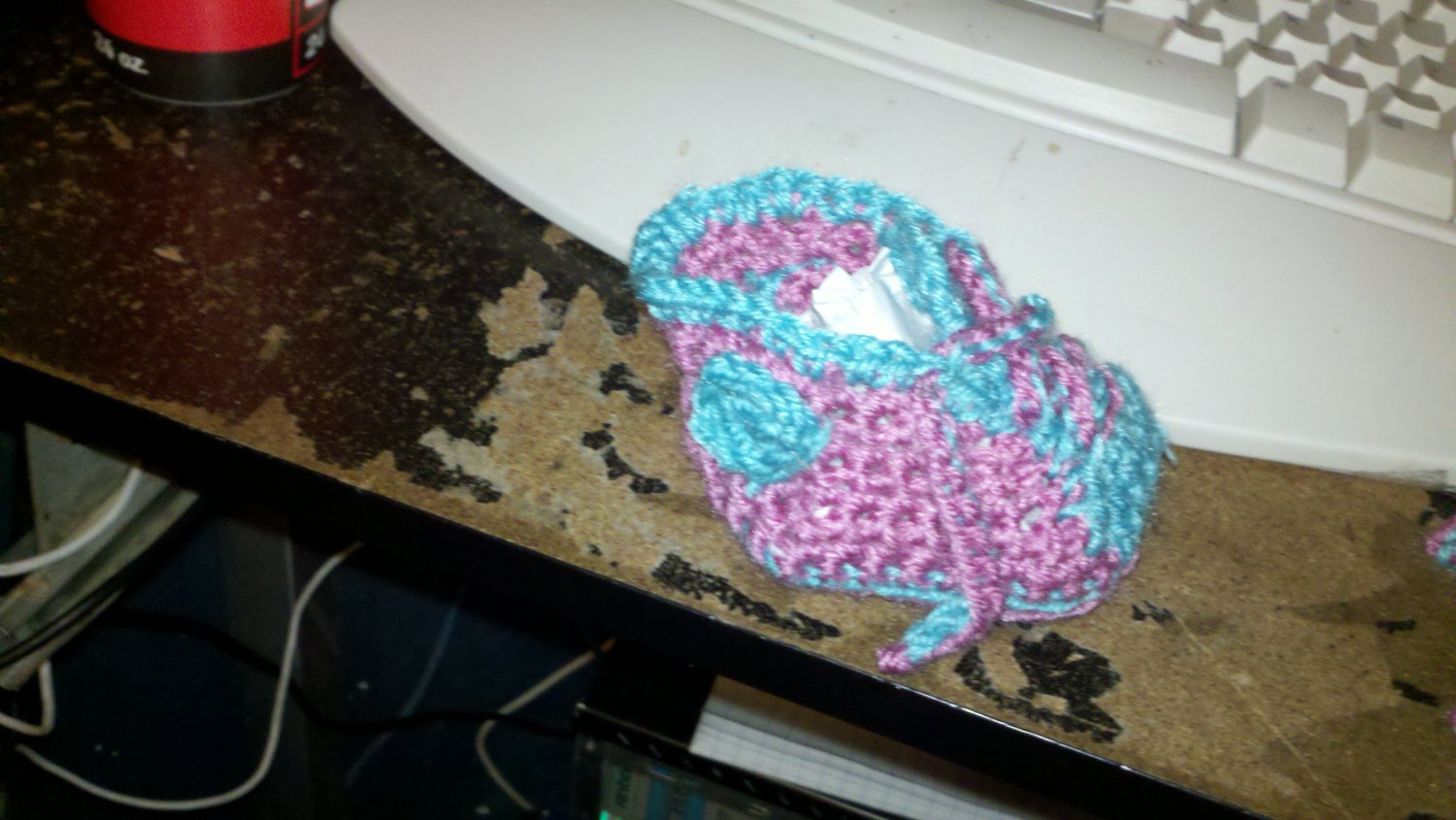 PINK AND BABY BLUE SNEAKERS 0-3 MONTHS
