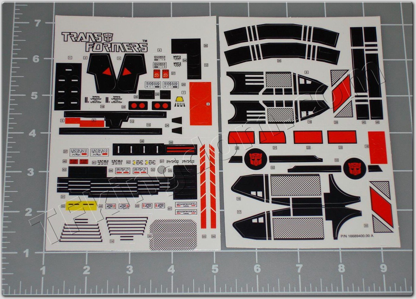 Transformers G1 Jetfire Sticker Decal Sheet