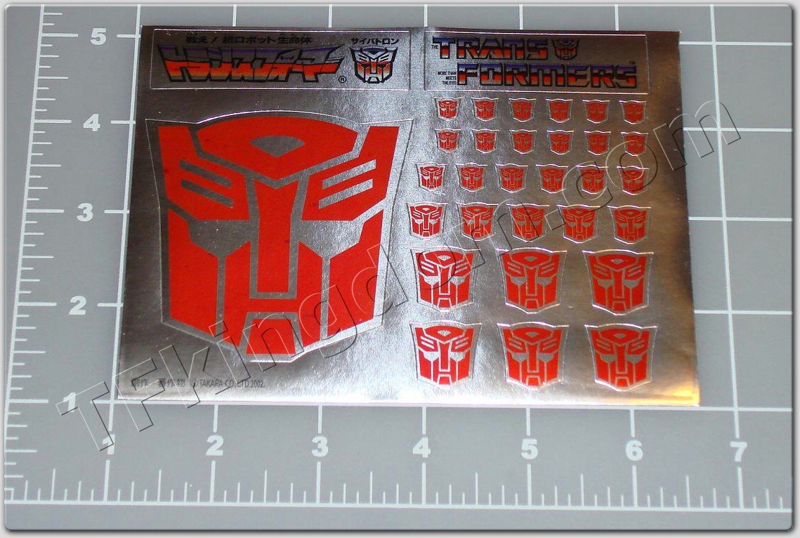 Transformers G1 Autobot Symbol Sticker Decal Sheet