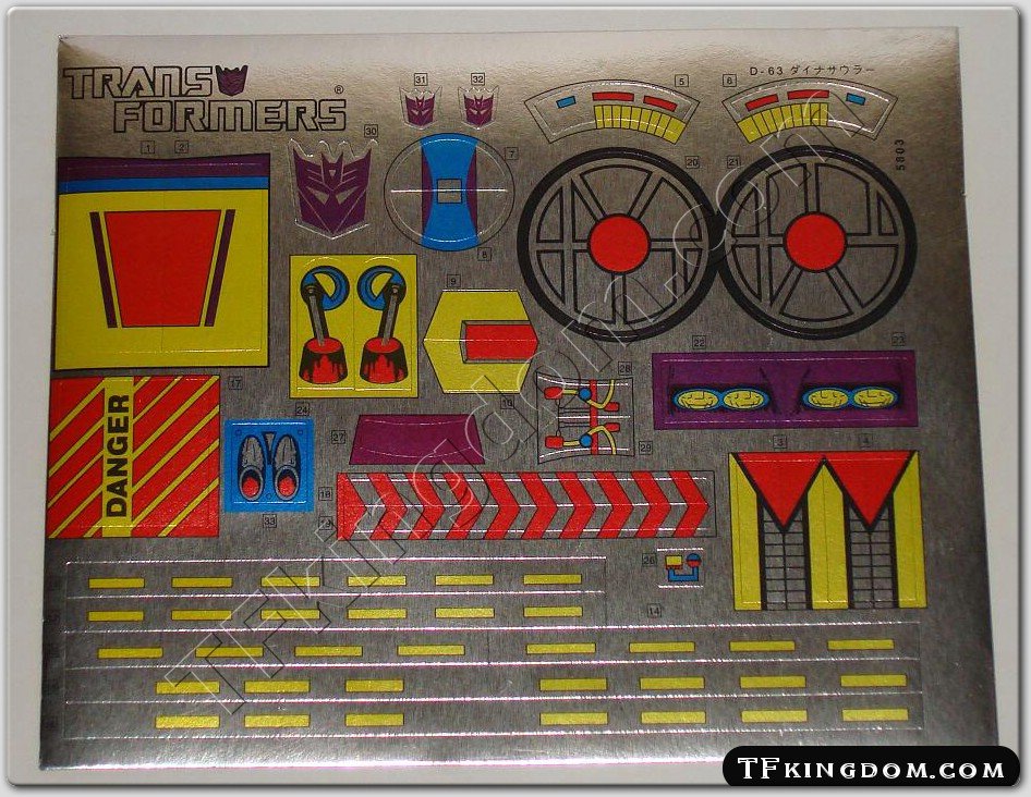 Transformers G1 Trypticon Sticker Decal Sheet