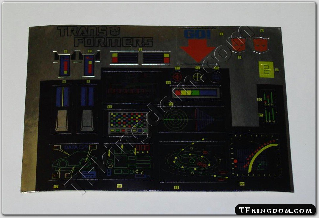 Transformers G1 Optimus Prime Sticker Decal Sheet