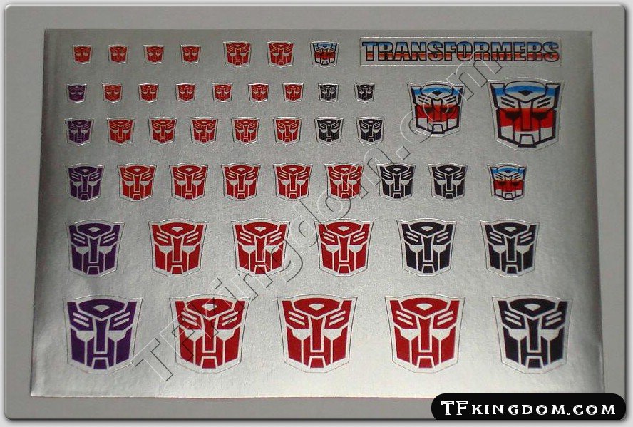 Transformers G1 Autobot Symbol Sticker Decal Sheet #2